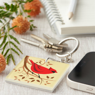 Decorative Red Cardinal Gifts Key Ring