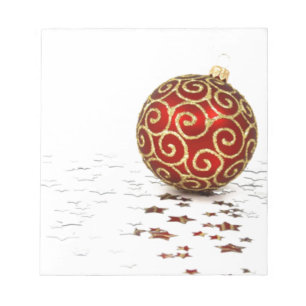 Decorative Red Christmas Balls Notepad