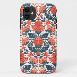 Decorative red flowers iPhone 11 case