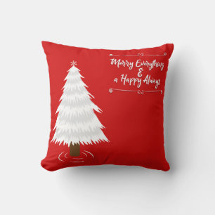Decorative Red Glitter Snowflakes Merry Christmas  Cushion