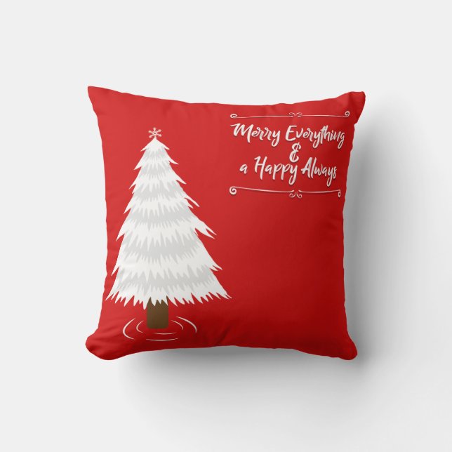 Decorative Red Glitter Snowflakes Merry Christmas  Cushion (Front)