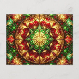 Decorative Red Green Christmas Holiday Postcard
