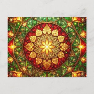 Decorative Red Green Christmas Holiday Postcard