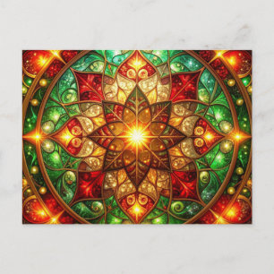 Decorative Red Green Christmas Holiday Postcard