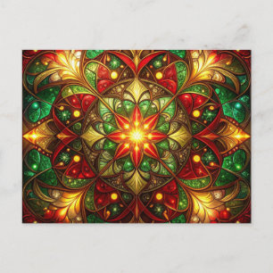 Decorative Red Green Christmas Holiday Postcard