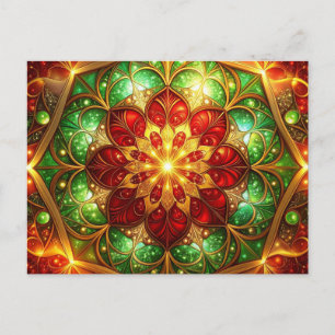 Decorative Red Green Christmas Holiday Postcard