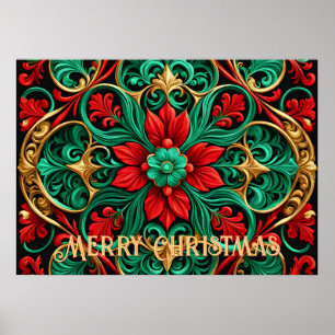 Decorative Red Green Holiday Poster