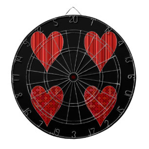 Decorative Red Hearts Dartboard