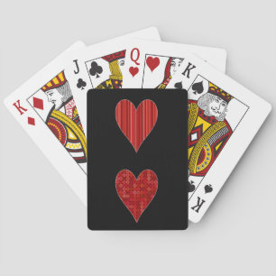 Decorative Red Hearts Playing Cards