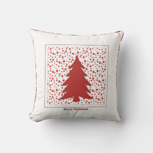 Decorative Red & White Christmas Tree  Cushion