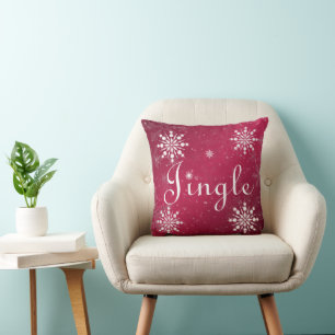 Decorative Red & White Jingle Merry Christmas Cushion