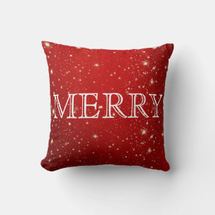 Decorative Red & White Merry Christmas Cushion