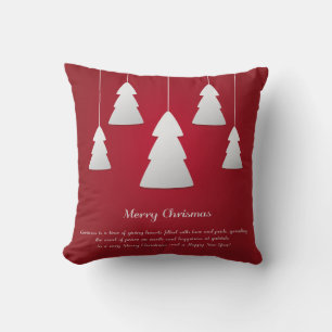 Decorative Red & White Merry Christmas Cushion