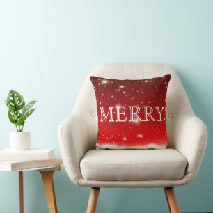 Decorative Red & White Merry Christmas Cushion