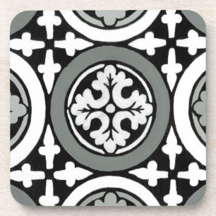 Decorative Renaissance Rosette Tile Design Coaster
