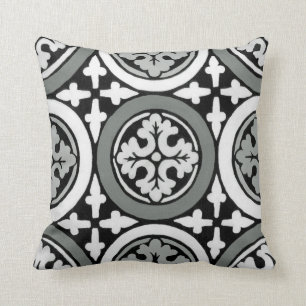 Decorative Renaissance Rosette Tile Design Cushion