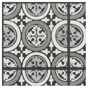 Decorative Renaissance Rosette Tile Design Fabric