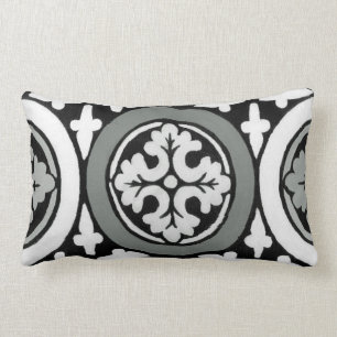 Decorative Renaissance Rosette Tile Design Lumbar Cushion