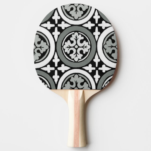 Decorative Renaissance Rosette Tile Design Ping Pong Paddle (Front)