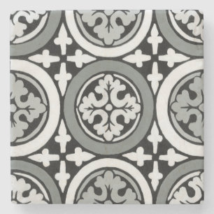 Decorative Renaissance Rosette Tile Design Stone Coaster