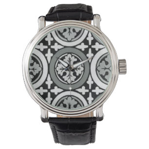 Decorative Renaissance Rosette Tile Design Watch