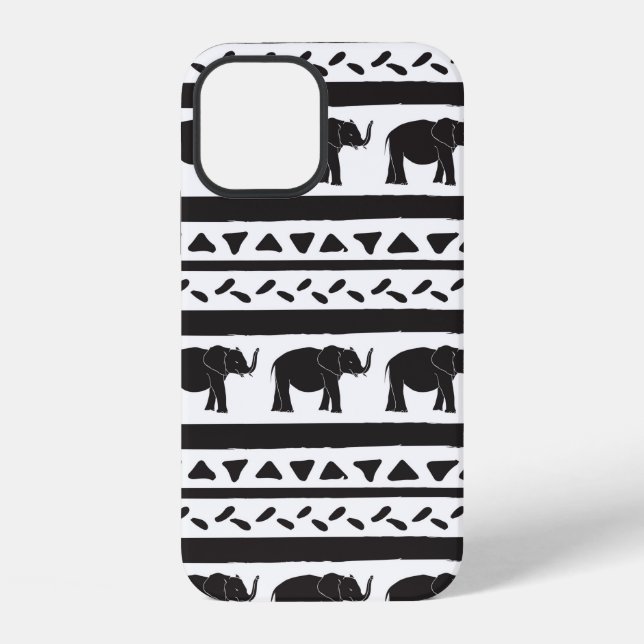 Decorative repeat seamless pattern with hand drawn iPhone case (Back)