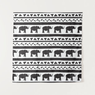 Decorative repeat seamless pattern with hand drawn tapestry