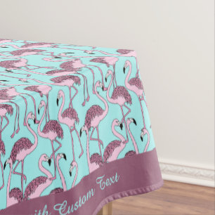 Decorative Retro Pink Flamingos Tropical Exotic Tablecloth