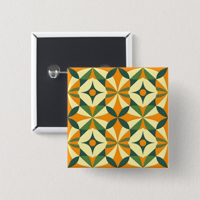 Decorative retro seamless pattern 15 cm square badge (Front & Back)
