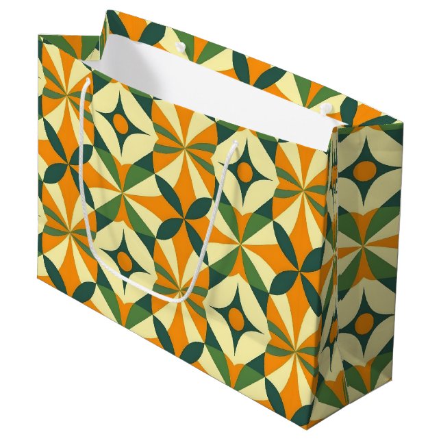Decorative retro seamless pattern large gift bag (Front Angled)