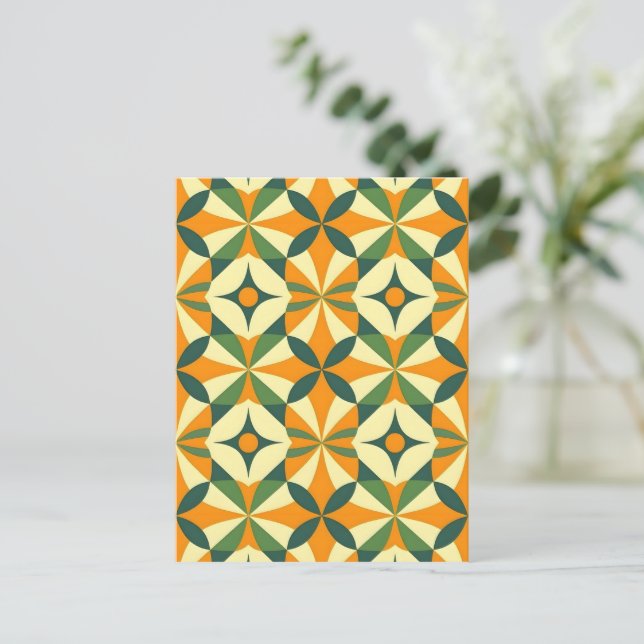Decorative retro seamless pattern postcard (Standing Front)