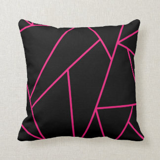 Decorative Reversible Neon Pink and Black Mosaic Cushion