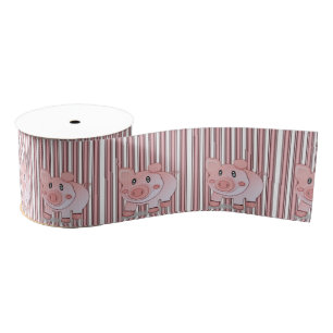 decorative ribbon children pink pigs grosgrain ribbon