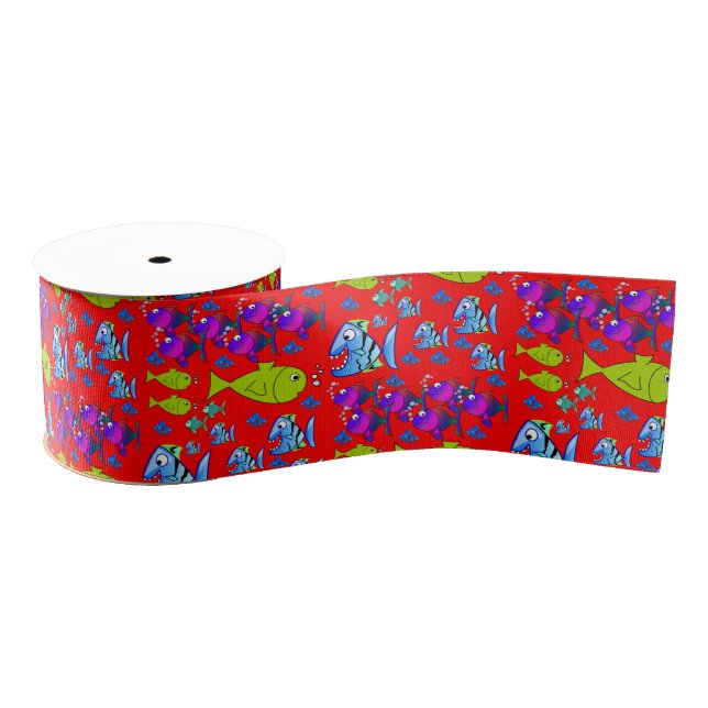 decorative ribbon fish grosgrain ribbon (Spool)