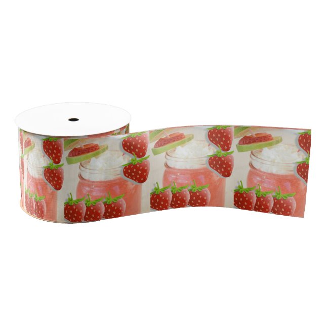 decorative ribbon strawberry daquirri grosgrain ribbon (Spool)