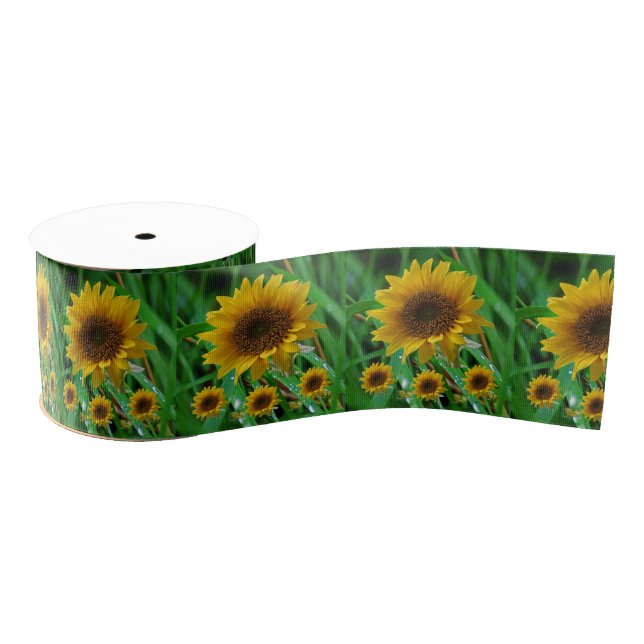 decorative ribbon sunflowers grosgrain ribbon (Spool)