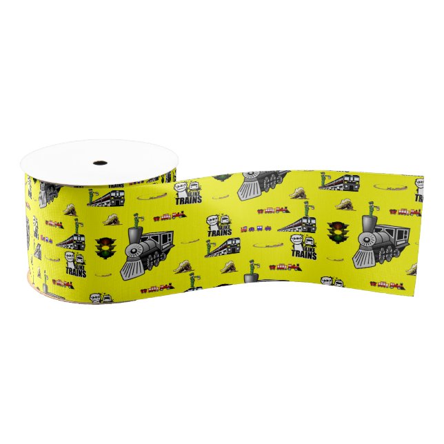 decorative ribbon trains grosgrain ribbon (Spool)