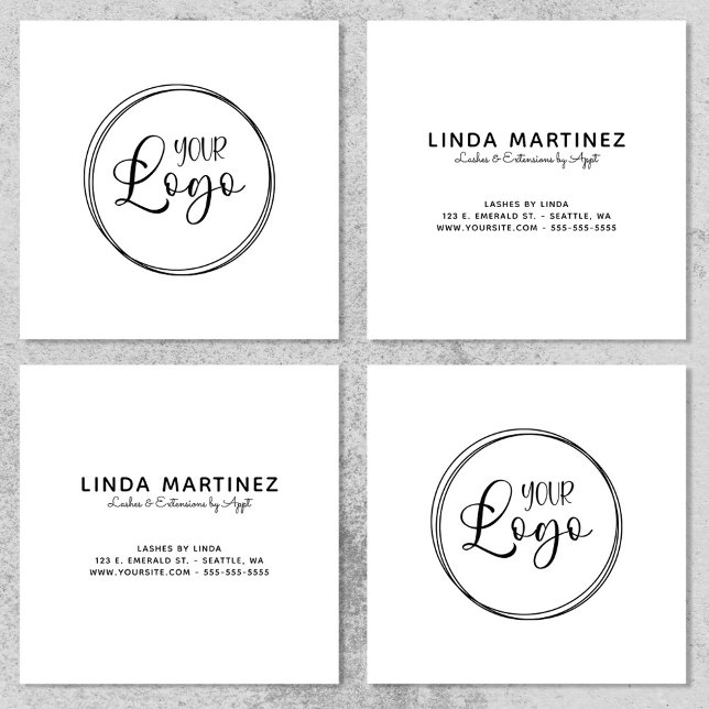 Decorative Rings for Your Business Logo Square Business Card (Decorative Rings for Your Business Logo Square Business Card)