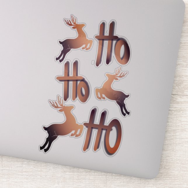 Decorative rose gold ho ho ho reindeer (Detail)
