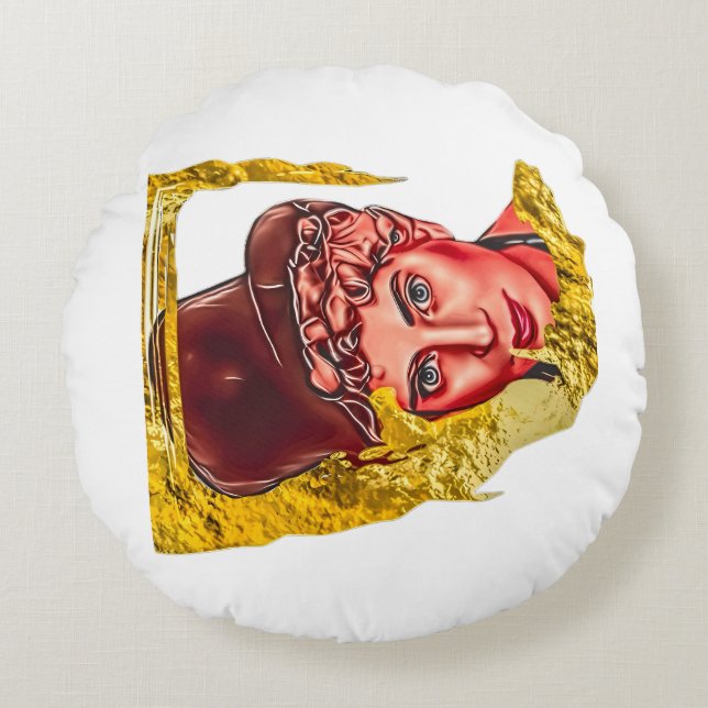 Decorative Round Coin Round Cushion (Front)