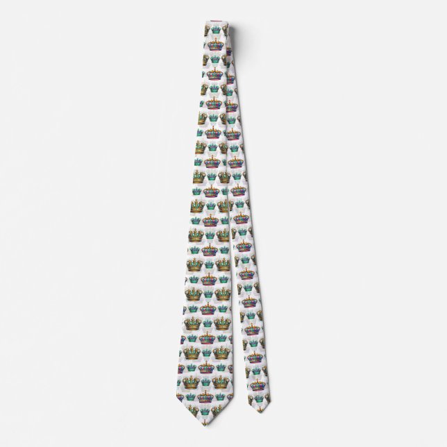Decorative Royal Crown Pattern  Tie (Front)