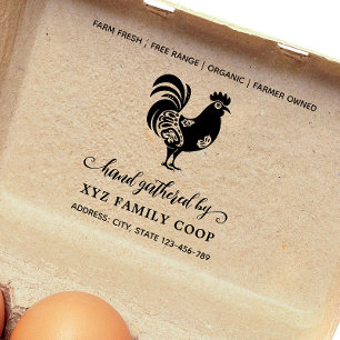 Decorative Script Chicken business stamps