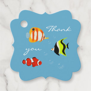 Decorative Sea Fish Under the Sea Cave Birthday Favour Tags