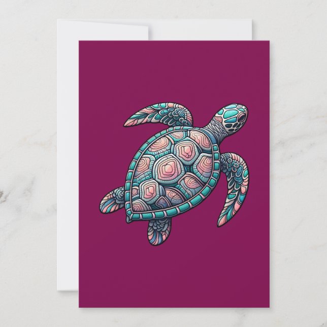 Decorative Sea Turtle Invitation (Front)