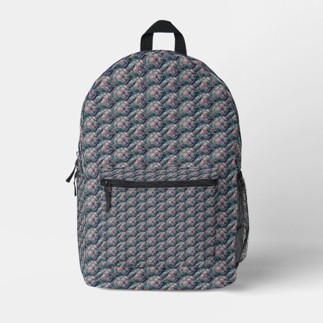 Decorative Sea Turtle Printed Backpack (Front)