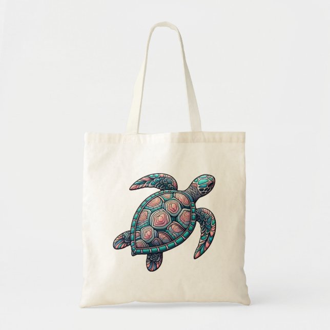 Decorative Sea Turtle Tote Bag (Front)