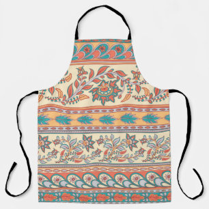Decorative seamless pattern of borders with flower apron