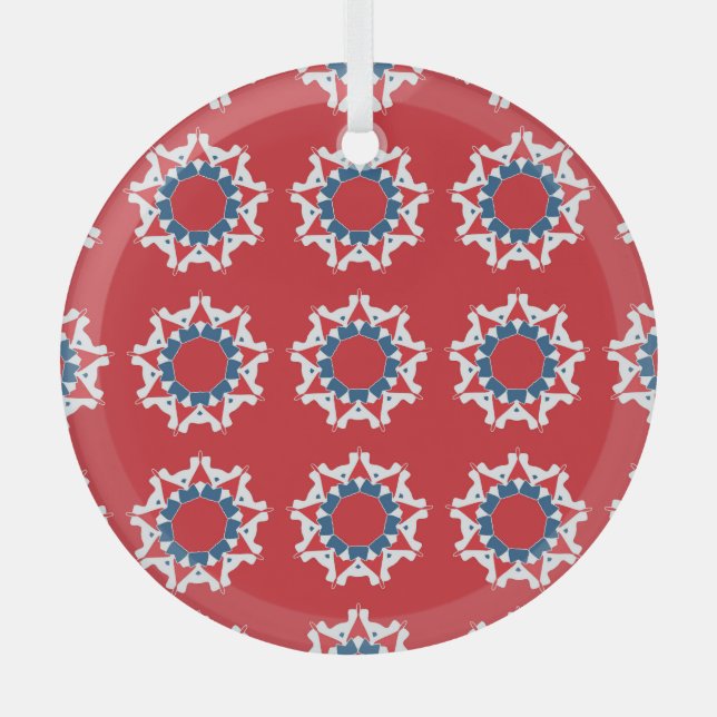 Decorative Seamless Pattern Round Element Glass Tree Decoration (Front)