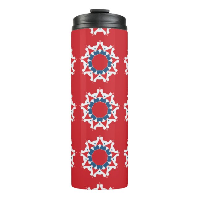 Decorative Seamless Pattern Round Element Thermal Tumbler (Front)