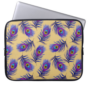 Decorative seamless pattern with beautiful peacock laptop sleeve